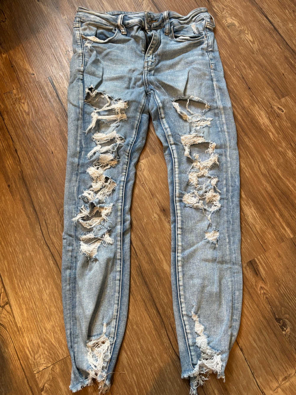 Light Blue Distressed Women's Jeans